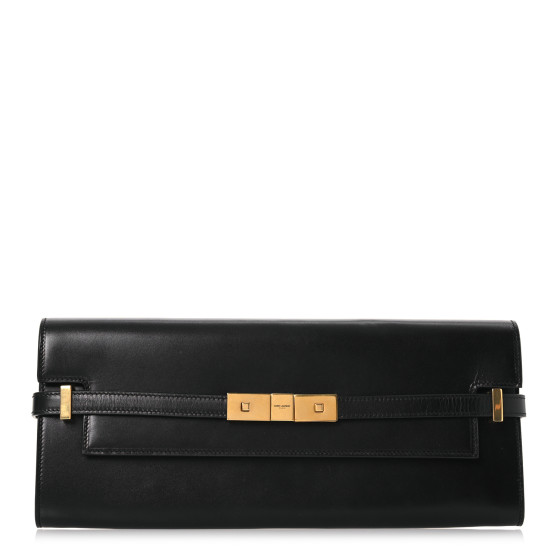 SAINT LAURENT 黒 キュロット SAINT LAURENT Smooth Calfskin Manhattan Clutch Black 1617270