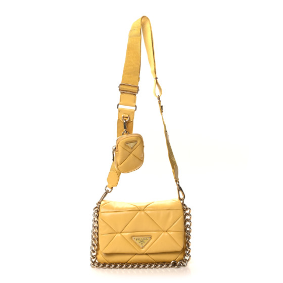 PRADA Nappa Re-Nylon Triangle Quilted Patchwork System Flap