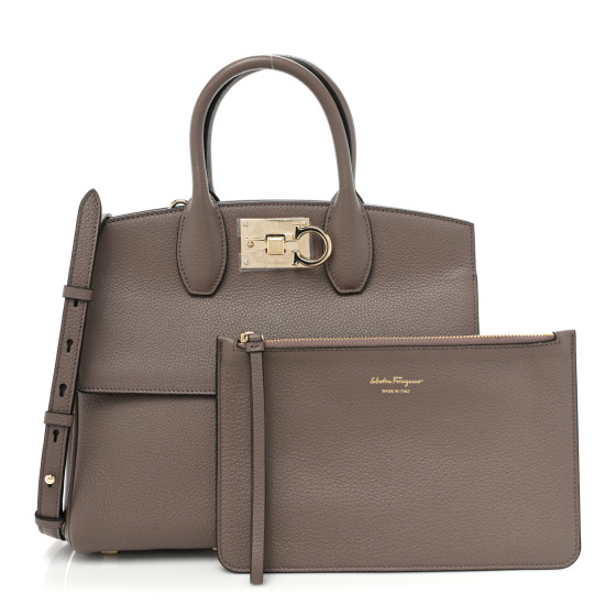Salvatore Ferragamo THE STUDIO 2WAYバッグ CARAWAY SEED SALVATORE FERRAGAMO Calfskin Studio Bag Caraway Seed 1438735