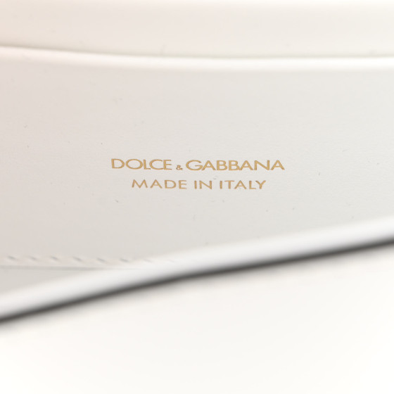 DOLCE GABBANA Calfskin 3.5 Flap Crossbody Bag White 1308586