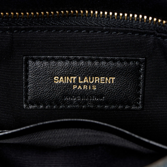 SAINT LAURENT Denim Quilted Toy Loulou Puffer Monogram Chain