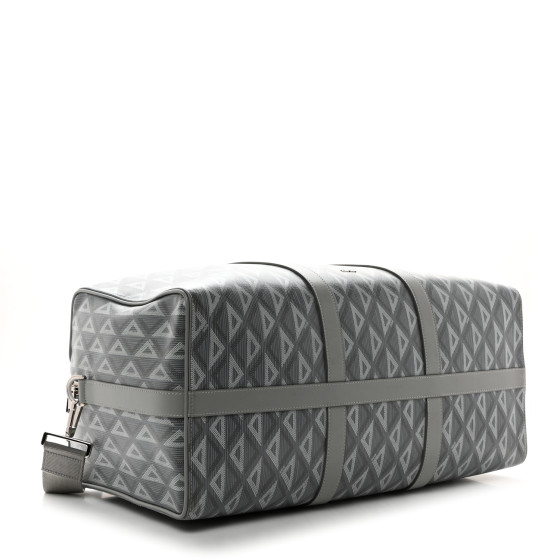 Dior CHRISTIAN DIOR Coated Canvas CD Diamond Lingot 50 Bag Grey