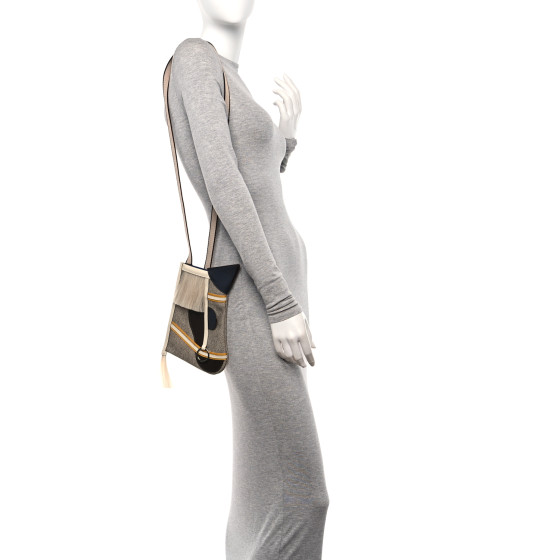 HERMES Cotton Calfskin Horsehair Grand Prix Bag Multicolor