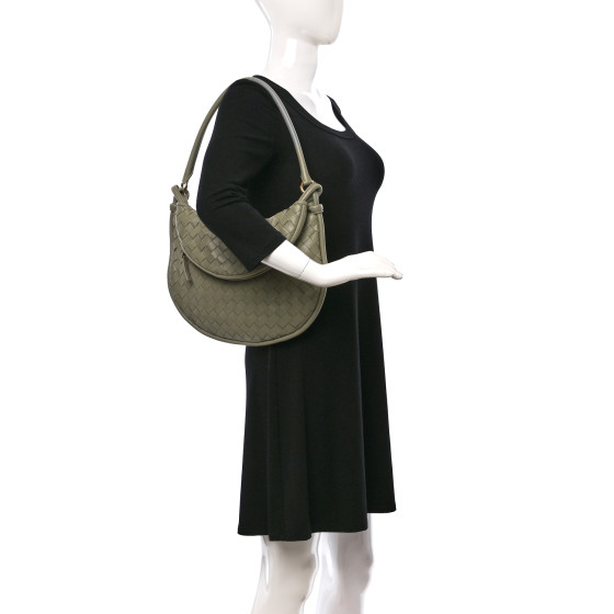 【関税送料込】BOTTEGA VENETA Gemelli Travertine BOTTEGA VENETA Gemelli Small $3200 Intrecciato Travertine