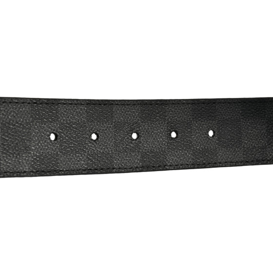 LOUIS VUITTON Damier Graphite 40mm LV Initiales Belt 90 36