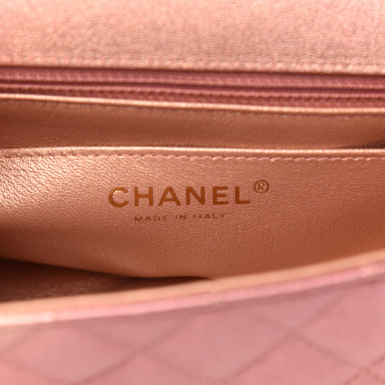 CHANEL Metallic Lambskin Quilted Ombre Mini Rectangular Flap