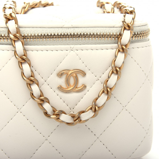 CHANEL Lambskin Quilted Pearl Crush Mini Vanity Case With