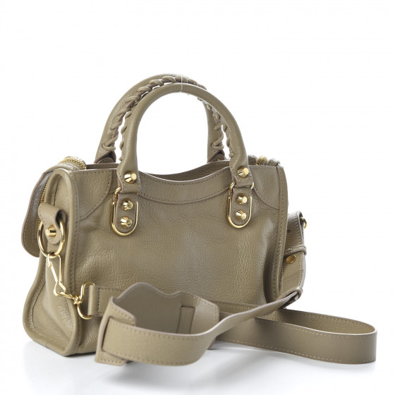 BALENCIAGA Chevre Gold Metallic Edge Hardware Mini City