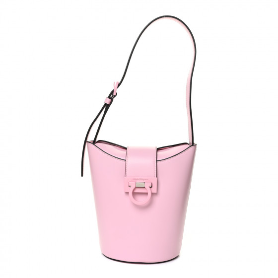 SALVATORE FERRAGAMO Calfskin Small Trifolio Bucket Shoulder