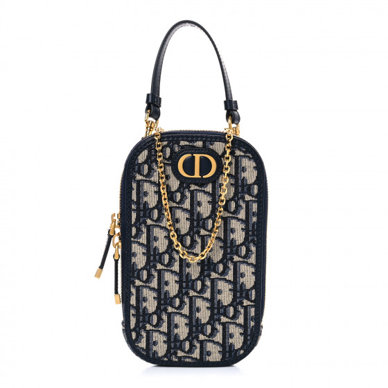 流行り の ブランド  Oblique DIOR CHRISTIAN 30 Blue Holder Phone Montaigne バッグ