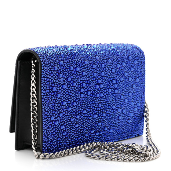 ALEXANDER MCQUEEN Calfskin Crystal Skull Mini Crossbody Bag