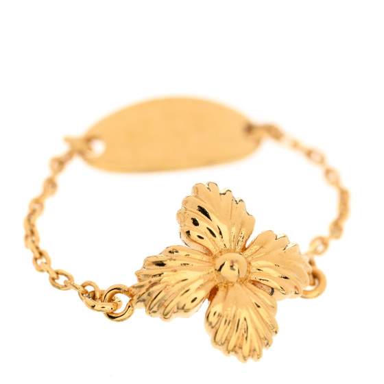 LOUIS VUITTON Crystal Blooming Strass Ring Set M Gold