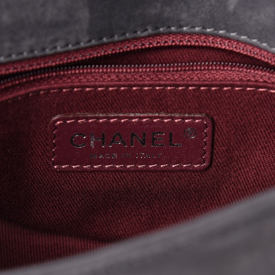 CHANEL Calfskin Diamond Embossed New Chic Flap Grey 551880
