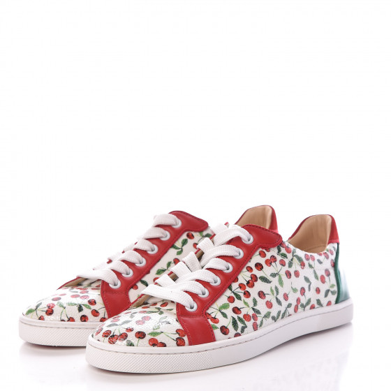 CHRISTIAN LOUBOUTIN Calfskin Patent Cherry Print Seava