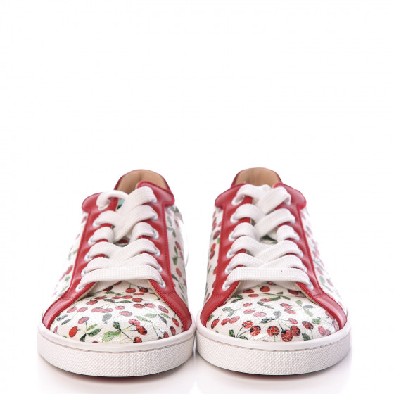 Christian Louboutin アートプリント 　36 Christian Louboutin Patent Leather Printed Sneakers - Gold