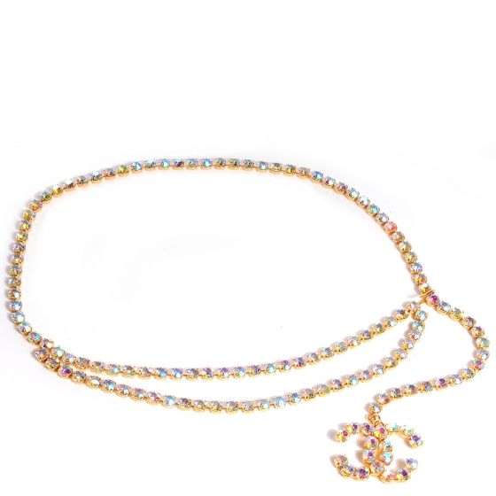 CHANEL Rhinestone CC Belt Multicolor 76236 | FASHIONPHILE