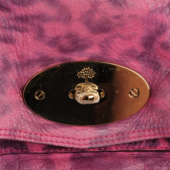 MULBERRY Shiny Leopard Oversized Alexa Peony Pink 119419
