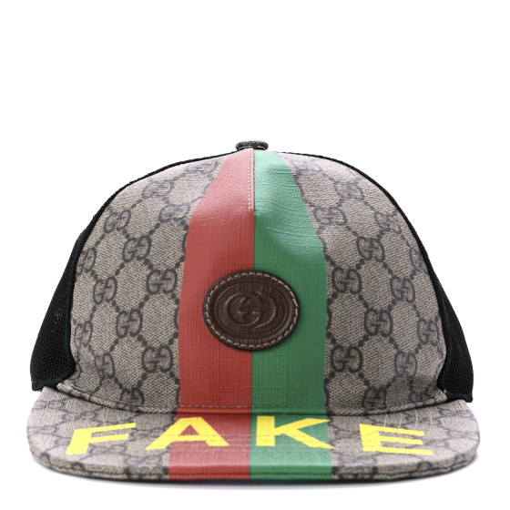 GUCCI GG Supreme Monogram Fake/Not Baseball Hat 59 Beige