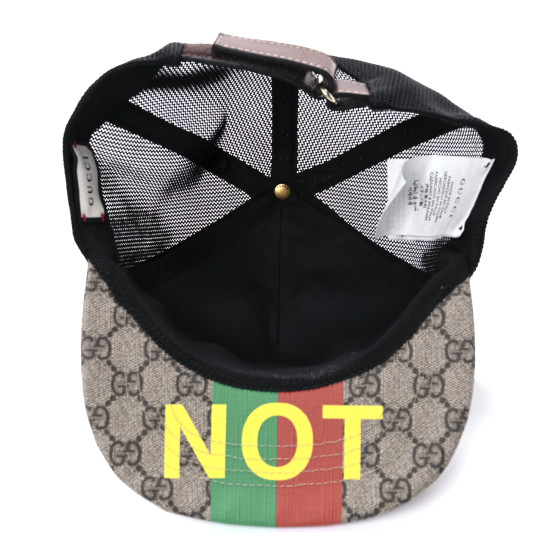 GUCCI GG Supreme Monogram Fake/Not Baseball Hat 59 Beige