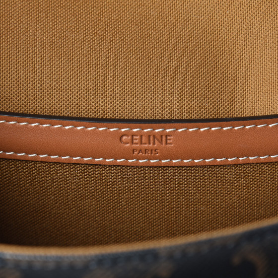 CELINE Triomphe Canvas Medium Folco Bag Tan 473695