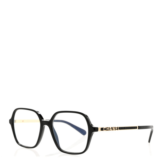 CHANEL Acetate Square Eyeglasses 3417-S Black