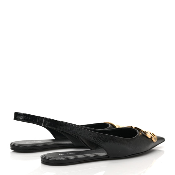 BALENCIAGA Coated Calfskin BB Knife Pointy Toe Slingback