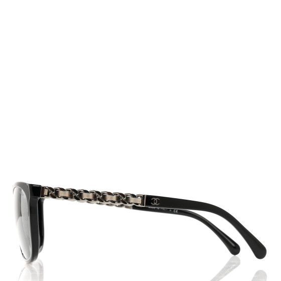 CHANEL Cat Eye Chain Polarized Sunglasses 5260-Q Black