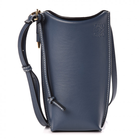 LOEWE Smooth Calfskin Gate Pocket Steel Blue 419960