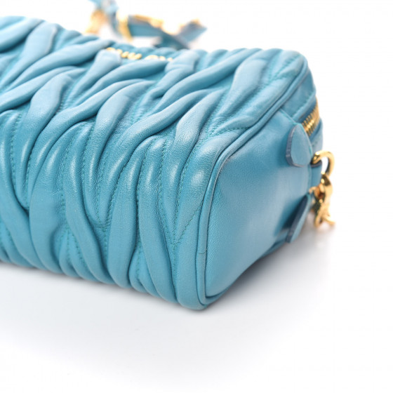 MIU MIU Matelasse nappa leather mini blue バッグ Miu Miu Matelassé Leather Mini Bag | Blue | FARFETCH