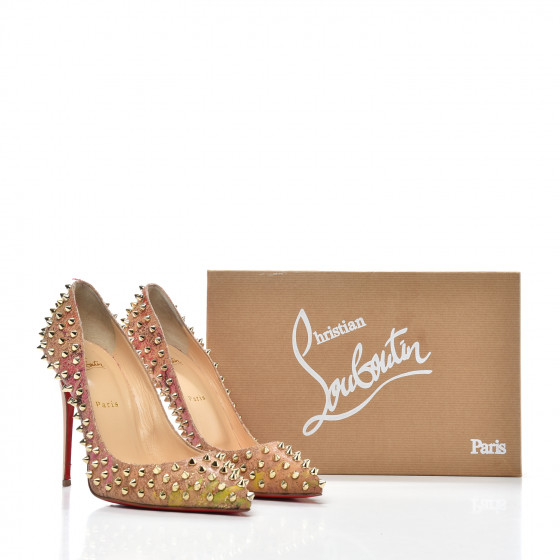 CHRISTIAN LOUBOUTIN Cork Patent Bloom Print Follies Spikes