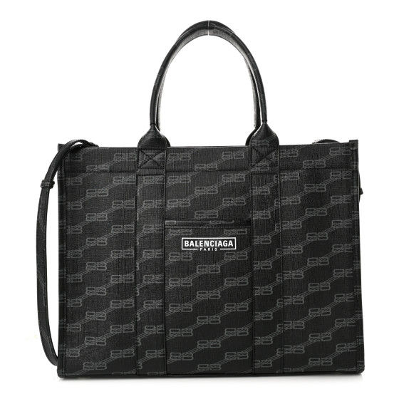 ユニセックス BB Monogram HARDWARE 2.0 tote BALENCIAGA BALENCIAGA Coated Canvas BB Monogram Hardware Tote Black