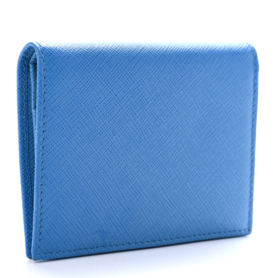 Pale Blue Small Saffiano Leather Wallet | PRADA