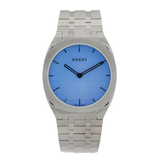 GUCCI Stainless Steel 38mm 25H Quartz Watch Blue 1246604