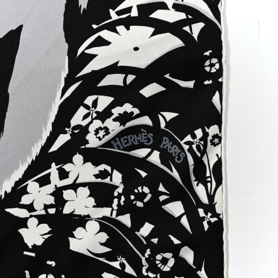 【HERMES】エルメス カシシル 140 TYGER TYGER NOIR Hermes Cashmere GM Tyger Tyger Black Gray Shawl Scarf