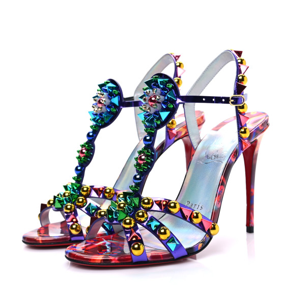 CHRISTIAN LOUBOUTIN Patent Embellished Goldora Disco 100
