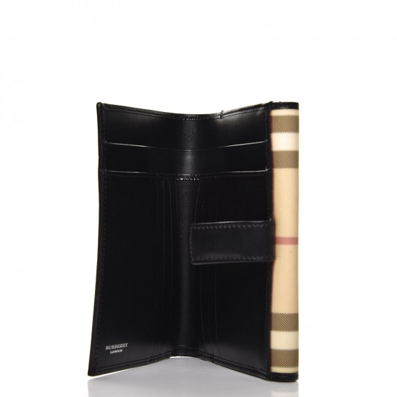 BURBERRY Nova Check Compact Wallet Black 228491 | FASHIONPHILE