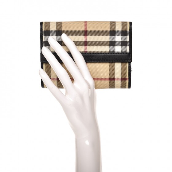 BURBERRY Nova Check Compact Wallet Black 228491 | FASHIONPHILE