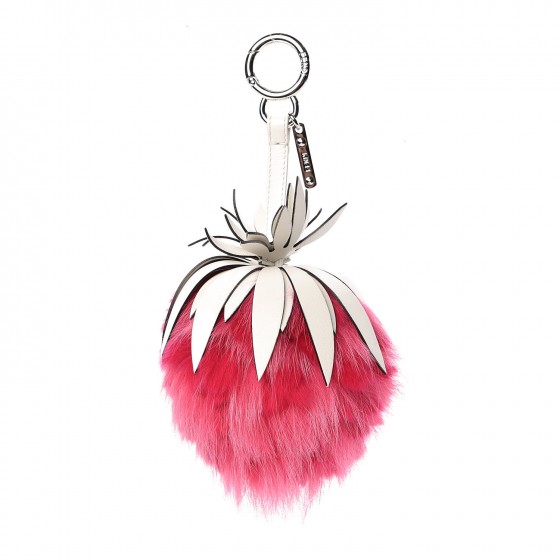 【FENDI】 パイナップル チャーム フォックス/ラビットファー FENDI 25SS ラビット&フォックスファー パイナップル チャーム