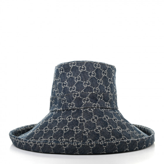 Gucci Blue Eco-Washed Denim Wide Brim Hat Gucci