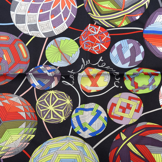HERMES カレ90 L'art du temari 手毬の宇宙 レア柄 極美品 エルメス シルクスカーフ カレ90 手鞠の宇宙