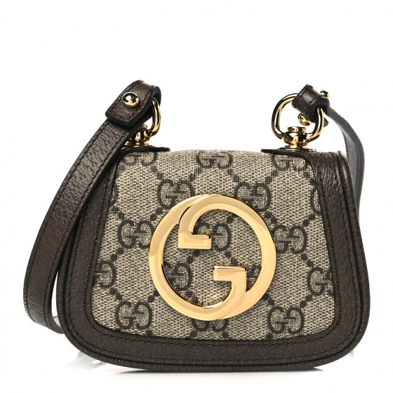 【GUCCI】 Gg Supreme Fabric Gucci Blondie Wallet Gucci Blondie wallet on chain in beige and ebony Supreme