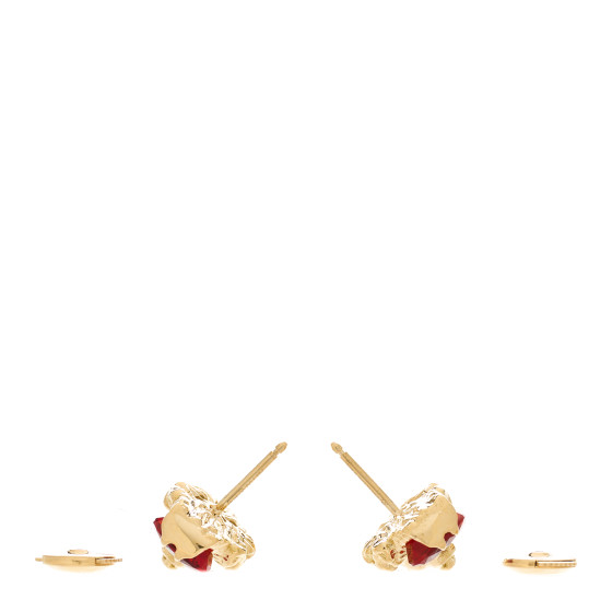 ジュエルアップ GUCCI 18K Yellow Gold Diamond Fire Opal Lion Head Stud