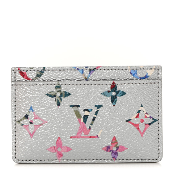限定品◆関税なし【LOUIS VUITTON】LV マップ バンドー LOUIS VUITTON Metallic Monogram LV Garden Card Holder Silver