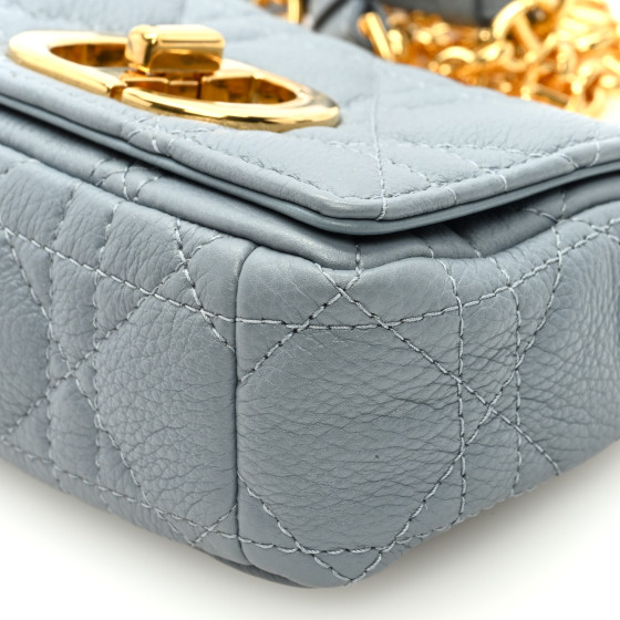 CHRISTIAN DIOR Supple Calfskin Cannage Micro Caro Bag Cloud