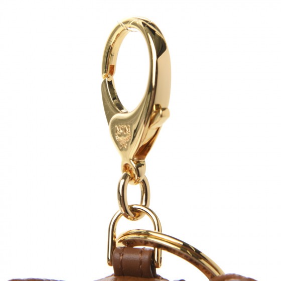 MCM★素敵！Champange Gold llic Visetos Pig Key Ring New MCM $250 Zoo Champagne Gold Visetos PIG Keychain Ring