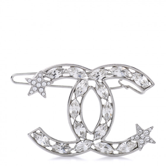 クリスタベル CHANEL Crystal Starfall CC Hair Clip Silver 624846