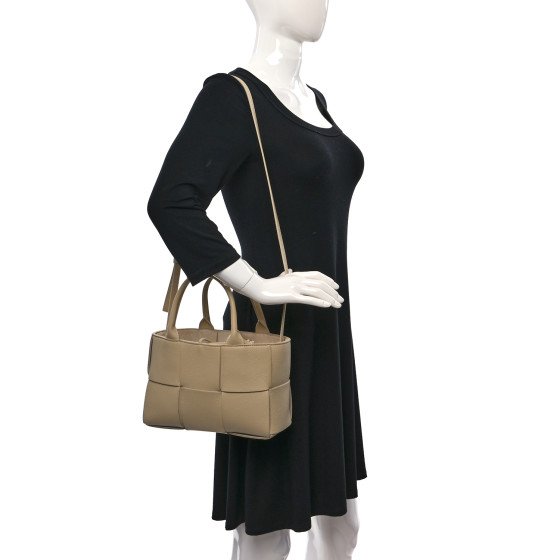 BOTTEGA VENETA Gained Calfskin Maxi Intreccio Mini Arco Tote