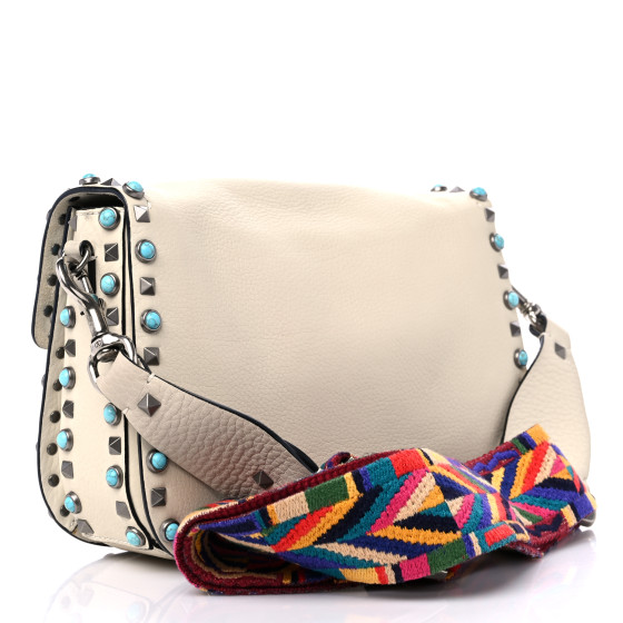 Rockstud Rolling ぺブルレザー ショルダーバッグ Rockstud Rolling ぺブルレザー ショルダーバッグ