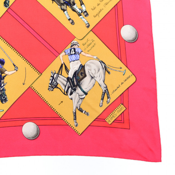 HERMES Silk Le Monde du Polo Scarf 90 722495 | FASHIONPHILE