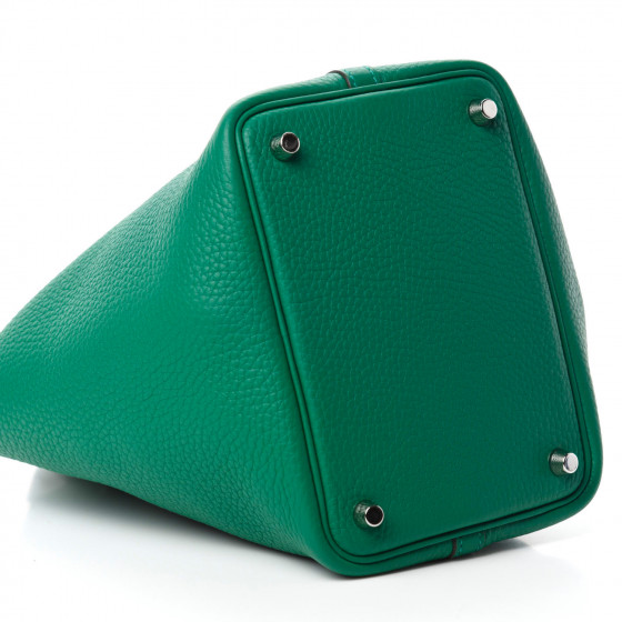 HERMES Taurillon Clemence Picotin Lock 18 PM Vert Vertigo